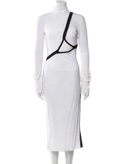Pre-owned Tom Ford Mock Neck Long Dress In Neutral