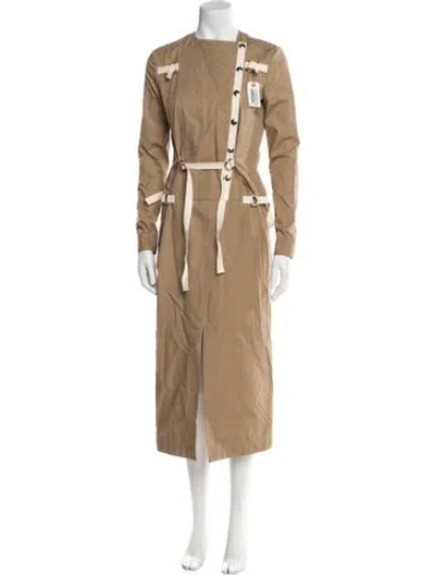 Pre-owned Tom Ford Mock Neck Long Dress In Neutral