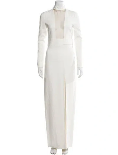 Pre-owned Tom Ford Mock Neck Long Dress In Neutrals