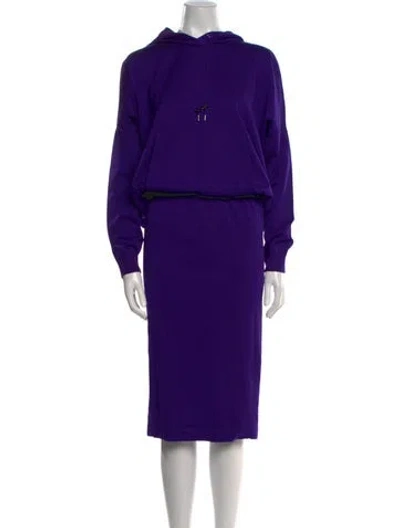 Pre-owned Tom Ford Mock Neck Long Dress In Purple