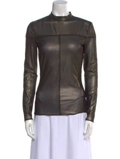 Pre-owned Tom Ford Mock Neck Long Sleeve Blouse