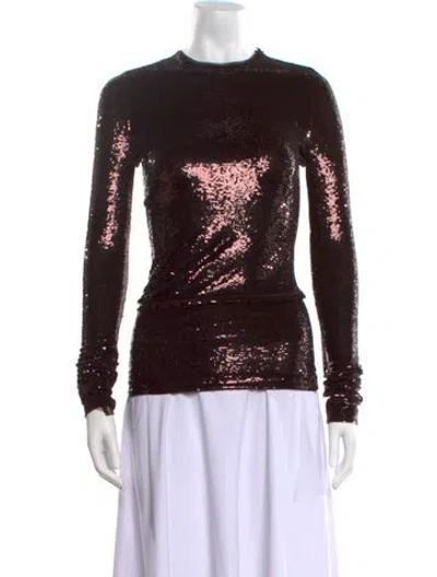 Pre-owned Tom Ford Mock Neck Long Sleeve Sweatshirt In Brown