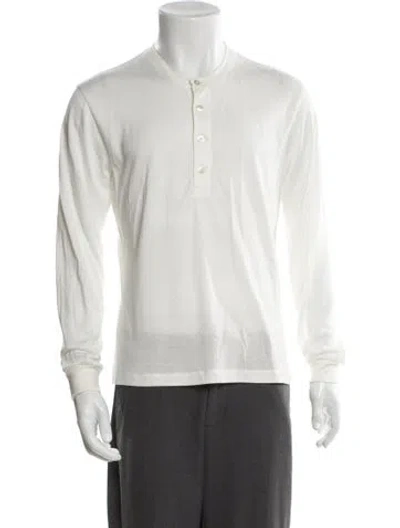 Pre-owned Tom Ford Mock Neck Long Sleeve Sweatshirt In White
