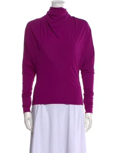 Pre-owned Tom Ford Mock Neck Long Sleeve Top In Pink