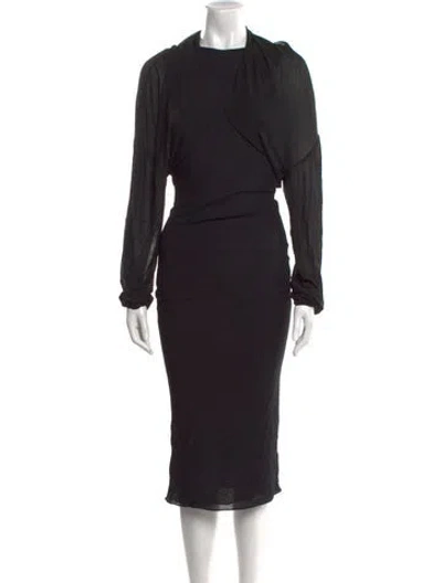 Pre-owned Tom Ford Mock Neck Midi Length Dress In Black