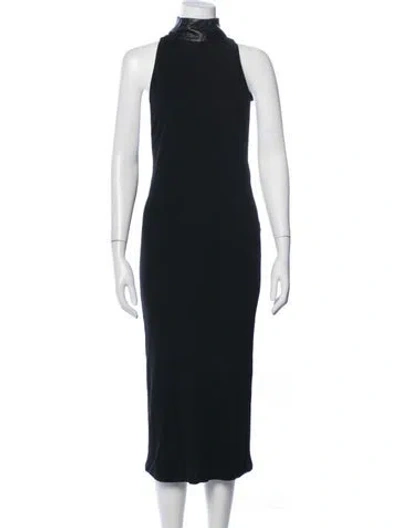 Pre-owned Tom Ford Mock Neck Midi Length Dress In Blue
