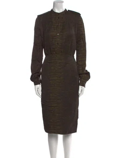 Pre-owned Tom Ford Mock Neck Midi Length Dress In Green