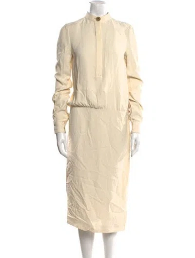 Pre-owned Tom Ford Mock Neck Midi Length Dress In Neutral