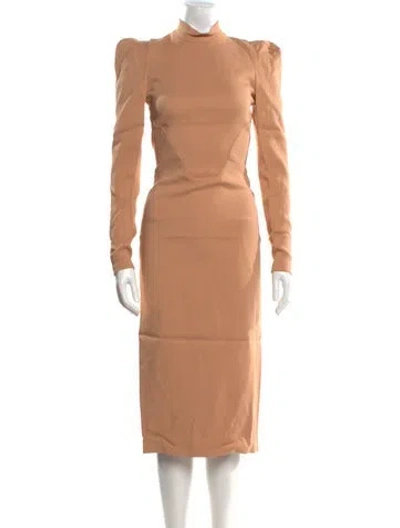 Pre-owned Tom Ford Mock Neck Midi Length Dress In Neutral