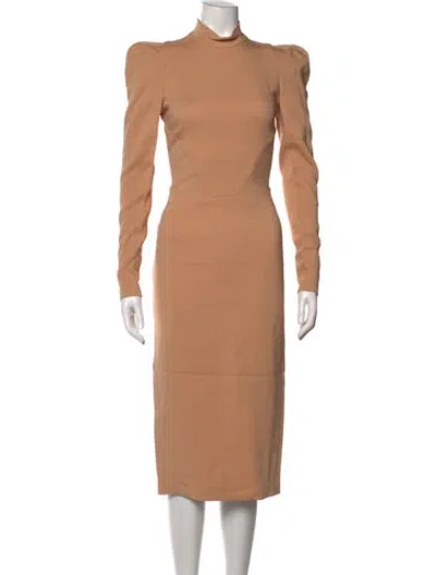 Pre-owned Tom Ford Mock Neck Midi Length Dress In Neutral