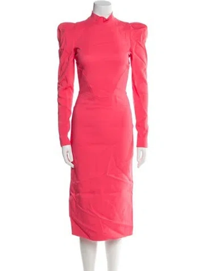 Pre-owned Tom Ford Mock Neck Midi Length Dress In Pink