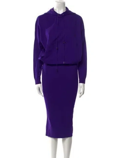 Pre-owned Tom Ford Mock Neck Midi Length Dress In Purple