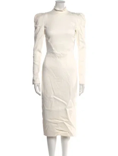 Pre-owned Tom Ford Mock Neck Midi Length Dress In White