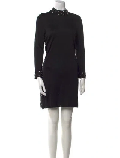Pre-owned Tom Ford Mock Neck Mini Dress In Black