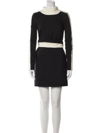 Pre-owned Tom Ford Mock Neck Mini Dress In Black