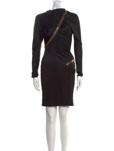 Pre-owned Tom Ford Mock Neck Mini Dress In Black