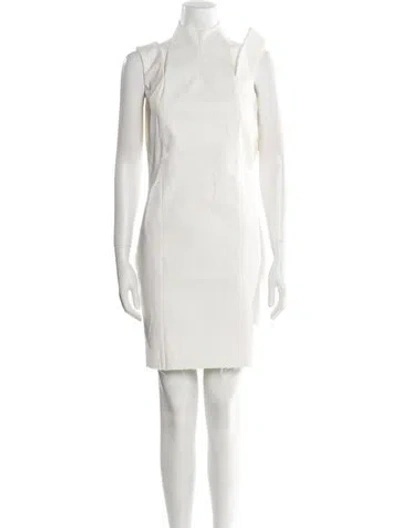 Pre-owned Tom Ford Mock Neck Mini Dress In Neutral