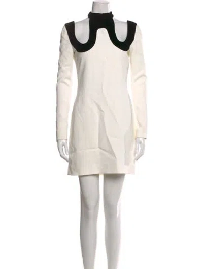 Pre-owned Tom Ford Mock Neck Mini Dress In Neutral