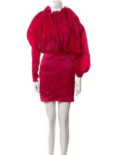 Pre-owned Tom Ford Mock Neck Mini Dress In Pink