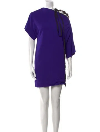 Pre-owned Tom Ford Mock Neck Mini Dress In Purple