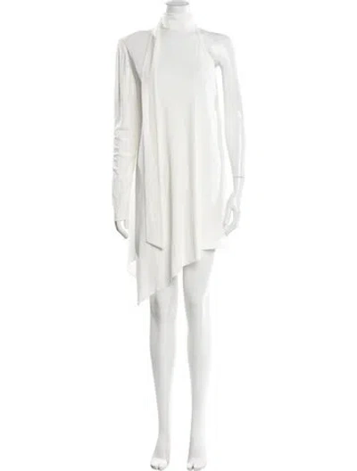 Pre-owned Tom Ford Mock Neck Mini Dress W/ Tags In White