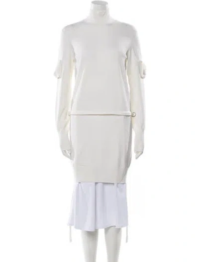 Pre-owned Tom Ford Mock Neck Mini Dress In White