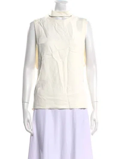 Pre-owned Tom Ford Mock Neck Sleeveless Top In White