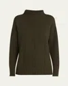 Tom Ford Mock-neck Wool-cotton Sweater In Green