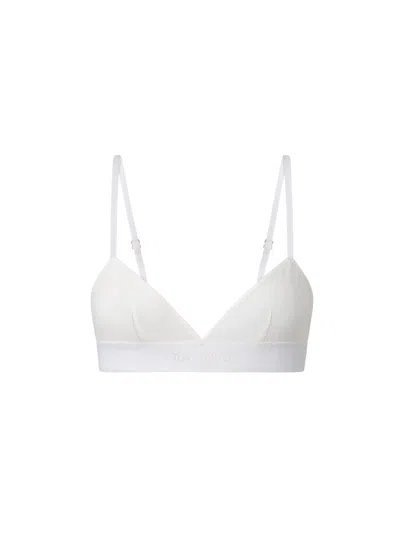 Tom Ford Modal Bra Adjustable Straps Elastic Band In White