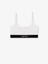 Tom Ford White Bralette With Contrasting Logo Print In Modal Stretch Woman In White