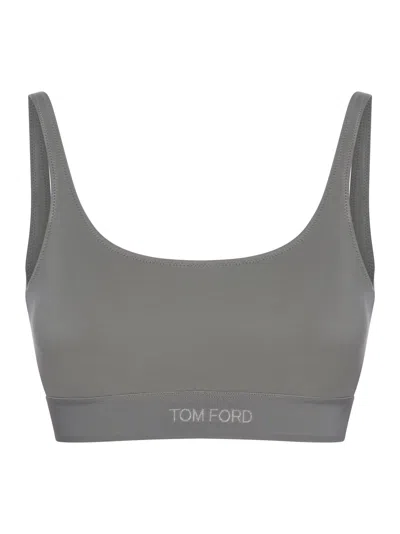 Tom Ford Modal Scoop Neck Tank Top In Gray