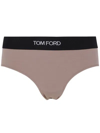 Tom Ford Modal "signature" Boy Shorts Clothing In Brown