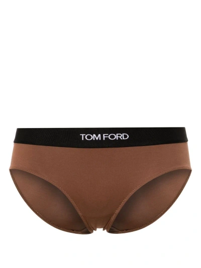 Tom Ford Modal Signature Boy Shorts In Brown