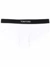 Tom Ford Signature Boy Short White Brief With Logo Waistband In Stretch-jersey Woman In White