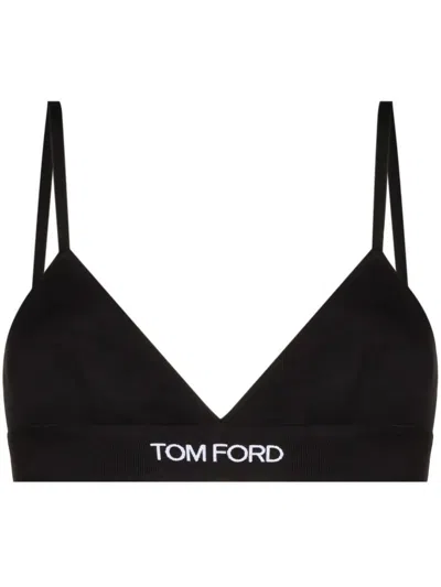 Tom Ford Stretch-modal Jersey Soft-cup Triangle Bra In Black
