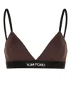 Tom Ford Logo Modal Jersey Triangle Bra In Brown
