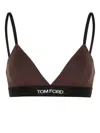 Tom Ford Logo Modal Jersey Triangle Bra In Darkest Brown