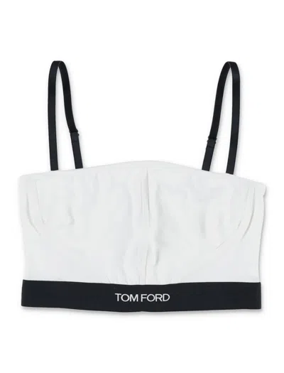 Tom Ford Modal Bra With Design And Adjustable Straps In White