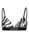 Tom Ford Black Zebra Print Bralette In Xecbl Ecru Black