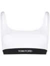 Tom Ford White And Black Bralette With Contrasting Logo Print