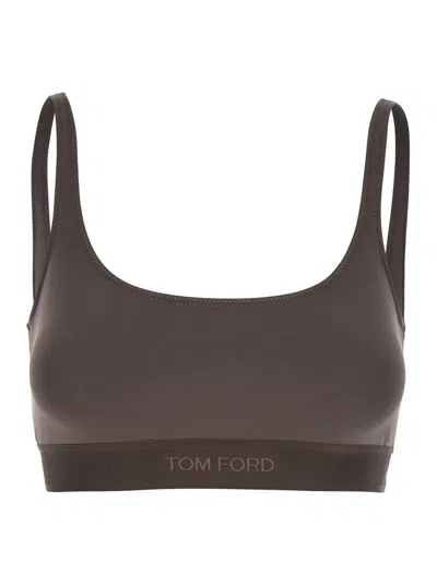 Tom Ford Modal Signature Bralette In Brown
