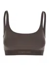 Tom Ford Logo Underband Bralette Bra In Gray