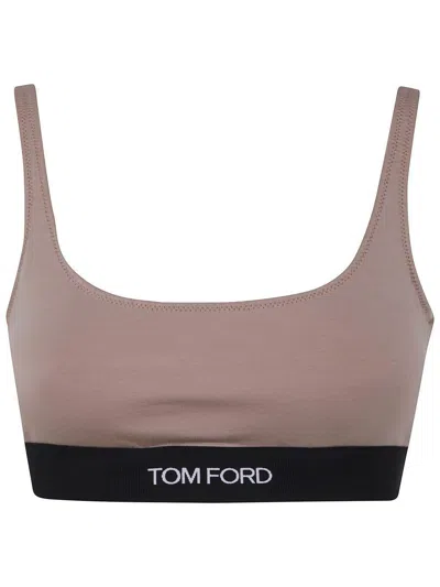 Tom Ford Scoop Neckline Elastic Band Stretch Fit In Brown