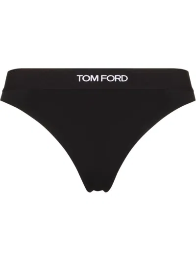 Tom Ford Modal Signature Thong In Black