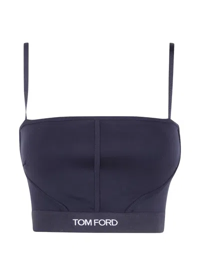 Tom Ford Modal Top Adjustable Straps Fitted Silhouette In Blue