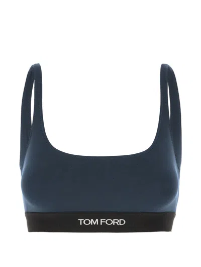Tom Ford Modal Tank Top In Blue