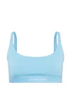 Tom Ford Logo Bandeau Bra Boat Neckline Sleeveless In Blue