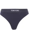 Tom Ford Modal Thong Bottom In Blue