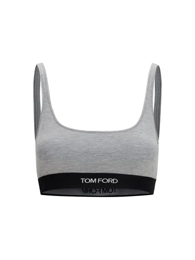 Tom Ford Modal-elastane Sports Bra In Gray