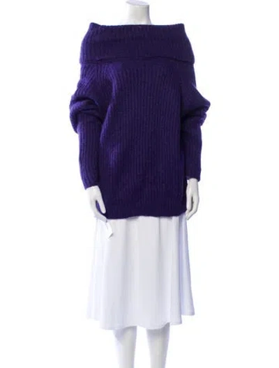 Pre-owned Tom Ford Mohair Cowl Neck Sweater In Purple